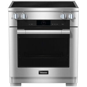 Miele 30 in. 4.6 cu. ft. Smart Convection Oven Freestanding Electric Range with 4 Induction Zones - Clean Touch Steel, , hires