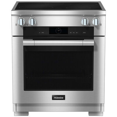Miele 30 in. 4.6 cu. ft. Smart Convection Oven Freestanding Electric Range with 4 Induction Zones - Clean Touch Steel | HR1622-3I