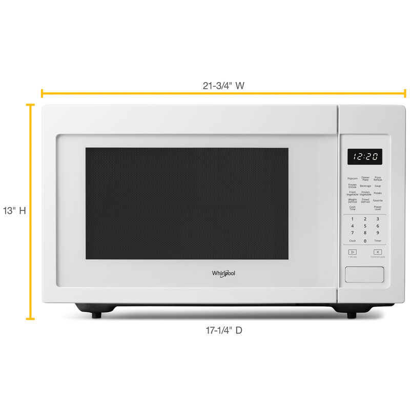 Whirlpool 22 in. 1.6 cu.ft Countertop Microwave with 10 Power Levels & Sensor Cooking Controls - White, White, hires