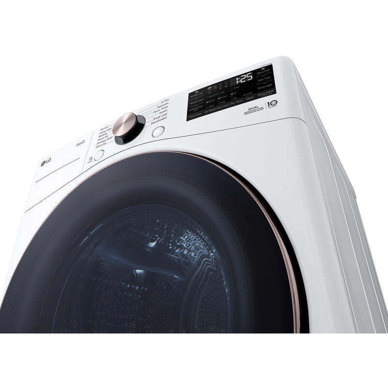 LG 27 in. 7.8 cu. ft. Smart Stackable Ventless Electric Dryer with Dual Inverter Heat Pump & AI Sensor Dry - White, , hires