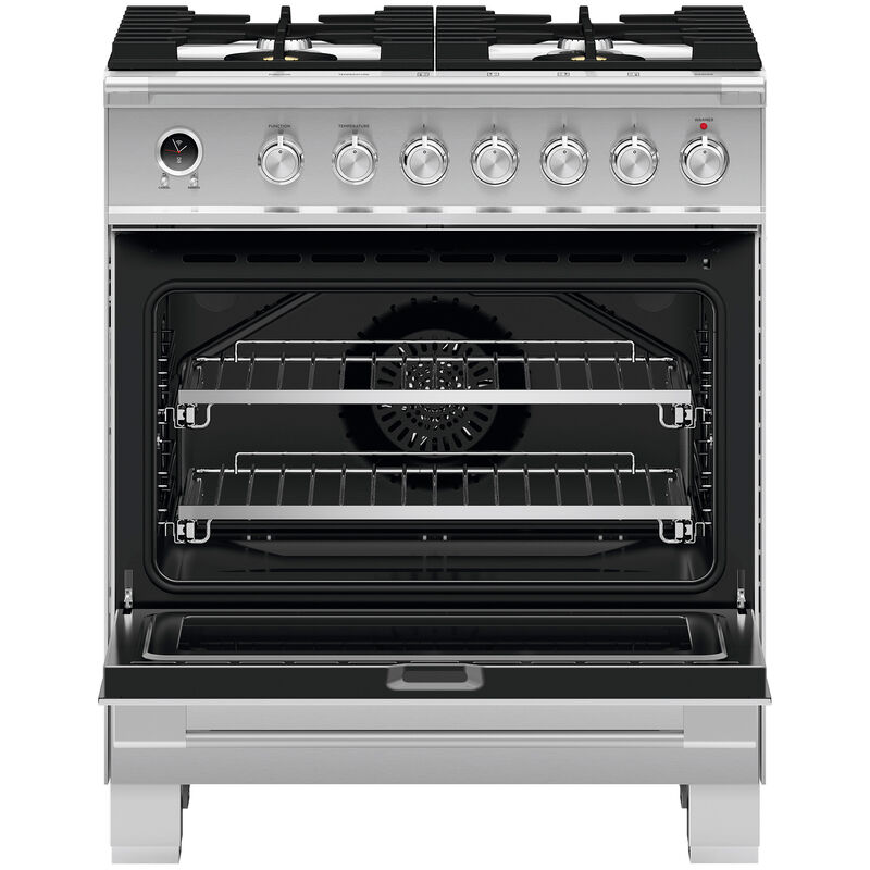 Fisher & Paykel Series 9 Classic 30 in. 3.5 cu. ft. Convection Oven Freestanding Dual Fuel Range with 4 Sealed Burners - Stainless Steel, , hires