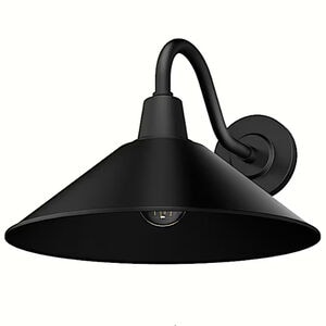 Hunter Skyflow Rustic Modern Metal Cone Outdoor Medium Wall Light-Matte Black, , hires