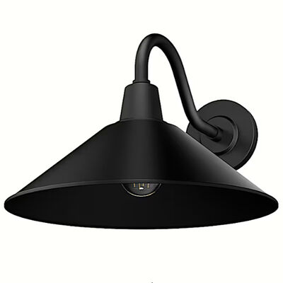 Hunter Skyflow Rustic Modern Metal Cone Outdoor Medium Wall Light-Matte Black | 46020