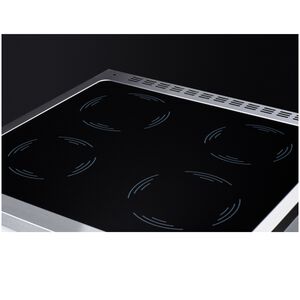 Summit 24 in. 2.6 cu. ft. Standard Convection Slide-In Electric Range with 4 Induction Burners - White, White, hires