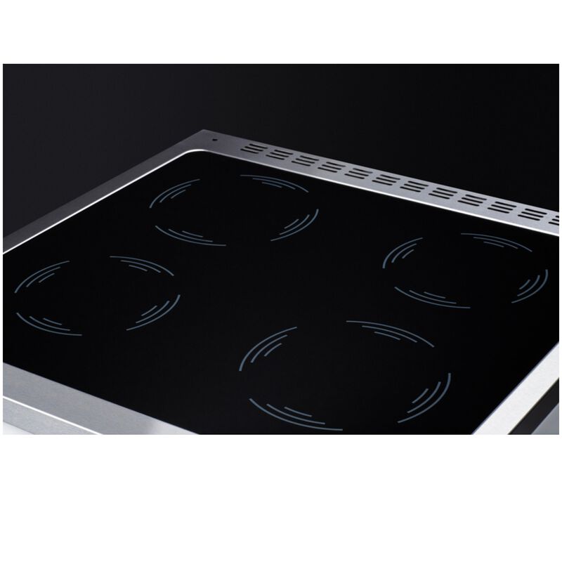 Summit 24 in. 2.6 cu. ft. Standard Convection Slide-In Electric Range with 4 Induction Burners - White, White, hires