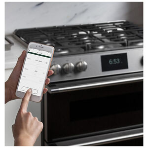 Cafe 30 in. 5.6 cu. ft. Smart Air Fry True European Convection Slide-In Gas Range with 6 Sealed Burners & Griddle - Platinum Glass, Platinum Glass, hires