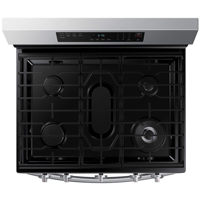 Samsung 30 in. 6 cu. ft. Smart Air Fry Standard Convection Gas Range with 5 Sealed Burners & Griddle - Stainless Steel, Stainless Steel, hires