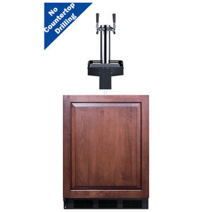 Summit 24 in. 5.8 cu. ft. Beer Dispenser with 2 Taps - Custom Panel Ready, , hires