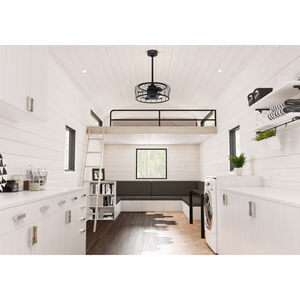 Hunter 36 in. Rotonda Ceiling Fan with LED Light Kit & Handheld Remote - Matte Black, , hires