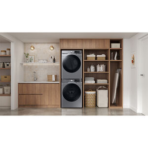 Samsung 27 in. 7.5 cu. ft. Smart Stackable Gas Dryer with Sanitize+, Steam Cycle & Sensor Dry - Platinum, Platinum, hires