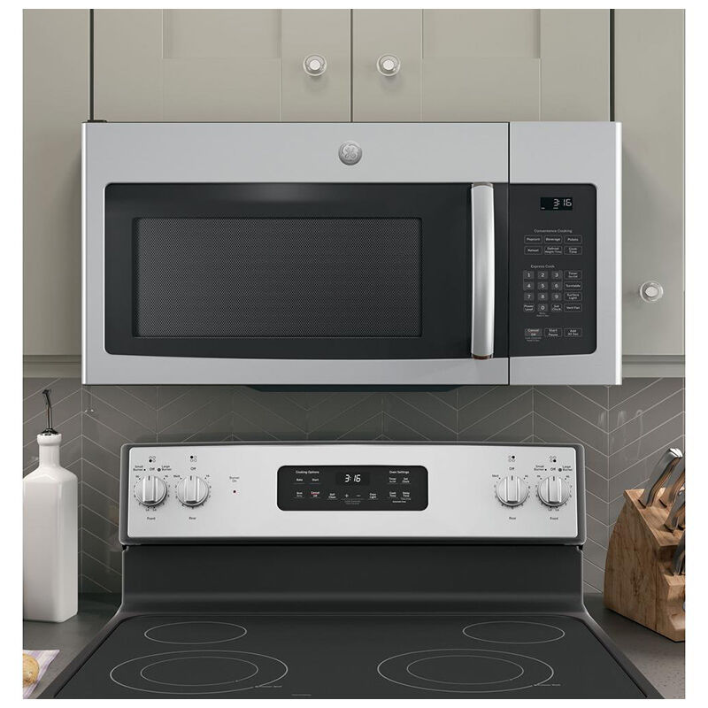 GE 30 in. 1.6 cu. ft. 950W Over-the-Range Microwave with 300 CFM - Stainless Steel, Stainless Steel, hires