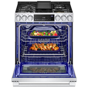 LG Studio InstaView 30 in. 6.3 cu. ft. Smart Air Fry Convection Oven Slide-In Gas Range with 4 Sealed Burners & Griddle - Stainless Steel, , hires