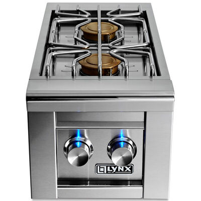 Lynx Professional Series Natural Gas Double Side Brass Burners with Blue Illuminated Control Knobs- Stainless Steel | LSB22NG