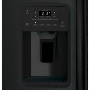 GE 36 in. 25.3 cu. ft. Energy Star Side-by-Side Refrigerator with External Ice & Water Dispenser - Black, Black, hires