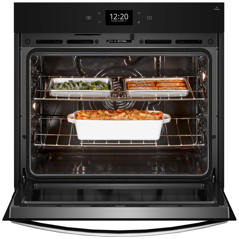 Whirlpool 30 in. 5 cu. ft. Smart Electric Single Wall Oven with True European Convection - Black Stainless Steel with PrintShield Finish, Black Stainless Steel with PrintShield Finish, hires