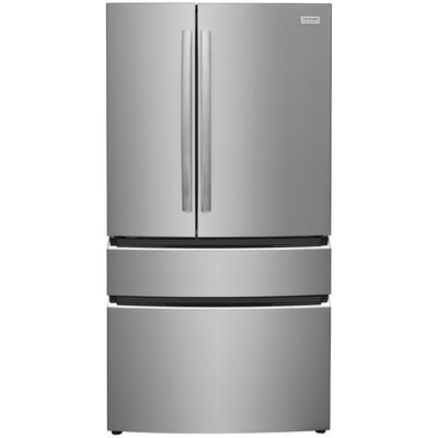 Frigidaire Gallery 36 in. 22.1 cu. ft. Counter Depth 4-Door French Door Refrigerator with Internal Water Dispenser - Stainless Steel | GRMG2272CF