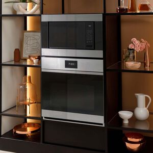 Cafe Minimal Series 30 in. 5 cu. ft. Smart Electric Single Wall Oven with True European Convection - Platinum Glass, Platinum Glass, hires