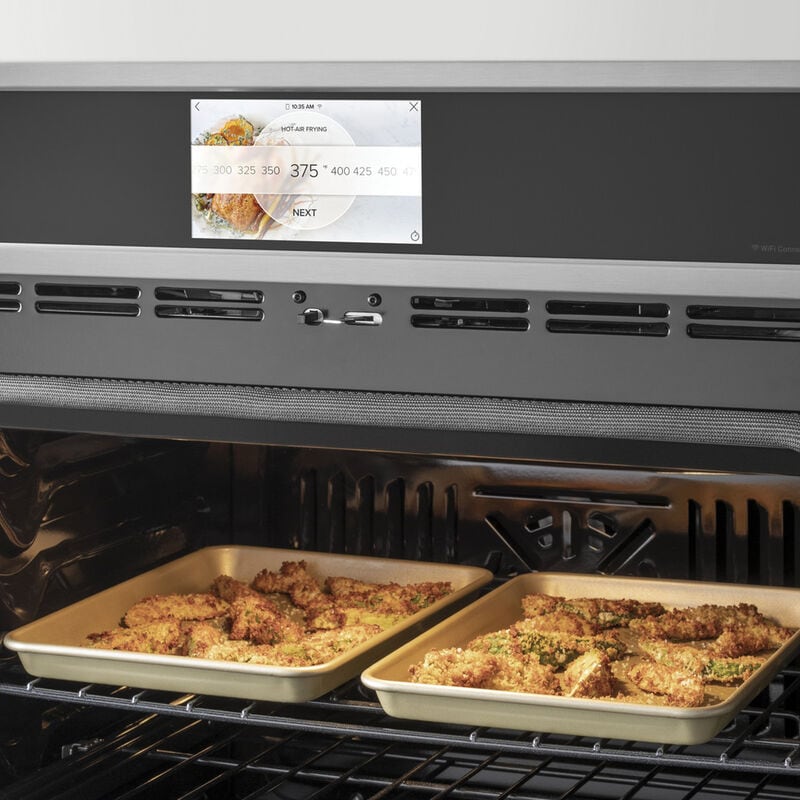 Cafe 30 in. 5 cu. ft. Smart Electric Single Wall Oven with True European Convection - Platinum Glass, Platinum Glass, hires