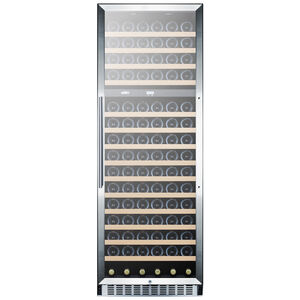 Summit 24 in. Built-In/Freestanding Wine Cooler with Dual Zones & 160 Bottle Capacity - Stainless Steel, , hires