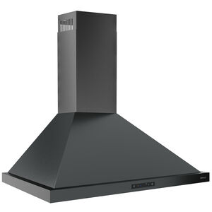 Zephyr 30 in. Chimney Style Range Hood with 4 Speed Settings, 600 CFM, Convertible Venting & 2 LED Lights - Black Stainless Steel, , hires