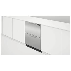 Fisher & Paykel Series 7 24 in. Smart Double Drawer with Front Control, 43 dBa Sound Level & Pocket - Stainless Steel, , hires