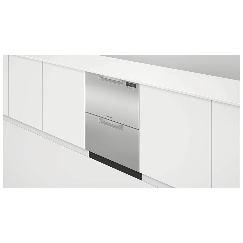 Fisher & Paykel Series 7 24 in. Smart Double Drawer with Front Control, 43 dBa Sound Level & Pocket - Stainless Steel, , hires