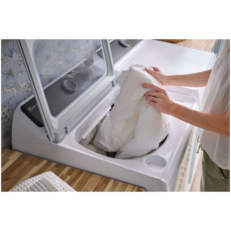 Electrolux 400 Series 27 in. 5.8 cu. ft. Top Load Washer with Agitator & LuxCare Wash System - White, , hires