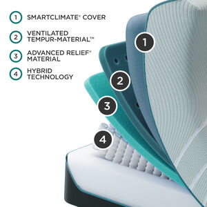 Tempur-Pedic ProAdapt 2.0 Medium Hybrid Split California King Size Mattress, , hires