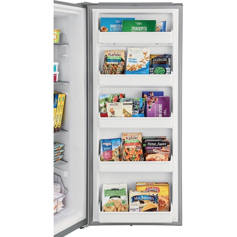 Frigidaire 28 in. 15.5 cu. ft. Garage-Ready Upright Freezer with Adjustable Shelves - Brushed Steel, , hires