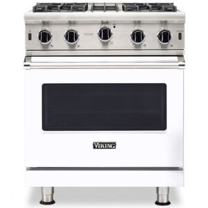 Viking 30 in. 4.0 cu. ft. Convection Oven Freestanding Gas Range with 4 Open Burners - White, , hires