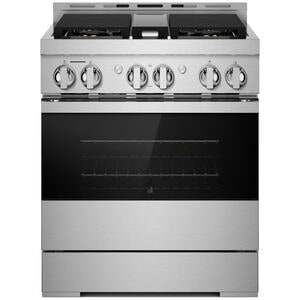 JennAir Noir Series 30 in. 4.1 cu. ft. Smart True European Convection Dual Fuel Range with 4 Sealed Burners - Stainless Steel, , hires