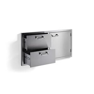Sedona By Lynx 42 in. Storage Door & Double Drawer Combo - Stainless Steel, , hires