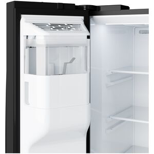 GE 36 in. 23.6 cu. ft. Counter Depth Side-by-Side Refrigerator with Ice & Water Dispenser - Black, Black, hires