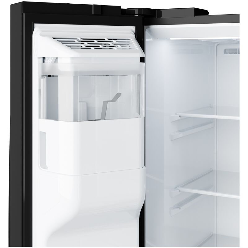 GE 36 in. 23.6 cu. ft. Counter Depth Side-by-Side Refrigerator with Ice & Water Dispenser - Black, Black, hires