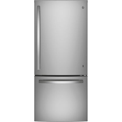 GE 30 in. 20.9 cu. ft. Bottom Freezer Refrigerator - Stainless Steel | GBE21DYKFS