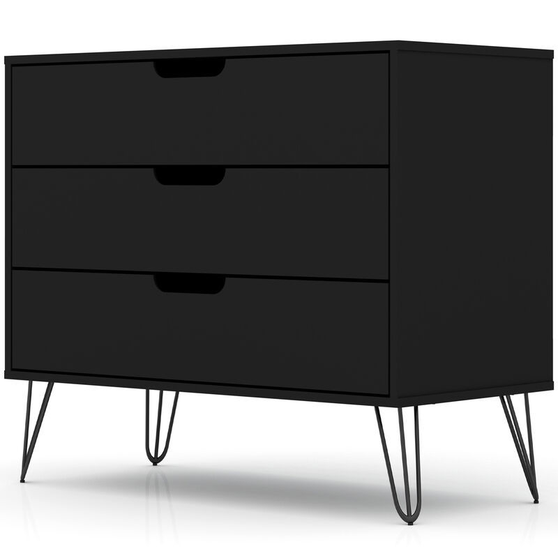 Manhattan Comfort Rockefeller Mid-Century Modern Dresser - Black, , hires