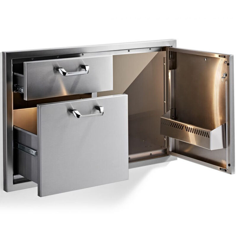 Lynx 36 in. Double Drawer and Access Door Storage System - Stainless Steel, , hires
