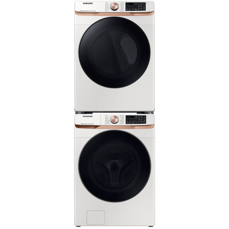 Samsung 27 in. 7.5 cu. ft. Smart Stackable Electric Dryer with AI Smart Dial, Sanitize+, Steam Cycle & Sensor Dry - Ivory, Ivory, hires