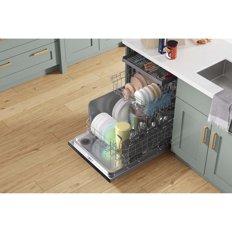 Whirlpool 24 in. Top Control Dishwasher with 47 dBa Sound Level, 3rd-Rack & Pocket - Fingerprint Resistant Stainless, , hires