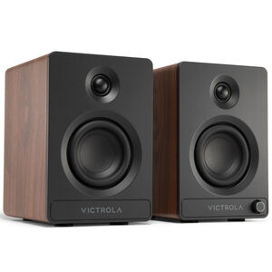 Victrola Tempo Bluetooth Bookshelf Speakers - Walnut, , hires