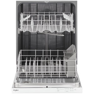 Whirlpool 24 in. Built-In Dishwasher with Top Control, 55 dBA Sound Level, 12 Place Settings, 4 Wash Cycles & Sanitize Cycle - White, White, hires