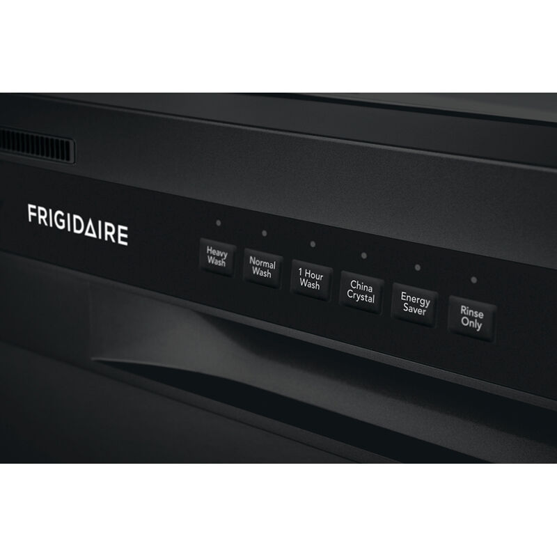 Frigidaire 24 in. Front Control Dishwasher with 52 dBa Sound Level & Pocket - Black, Black, hires