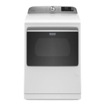 Maytag 27 in. 7.4 cu. ft. Smart Gas Dryer with Extra Power Button, Sensor Dry, Sanitize & Steam Cycle - White | MGD7230HW