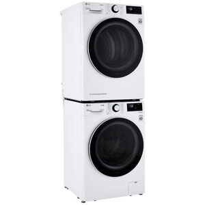 LG 24 in. 4.2 cu. ft. Smart Stackable Ventless Electric Dryer with Heat Pump, Sensor Dry & Sanitize Cycle - White, White, hires