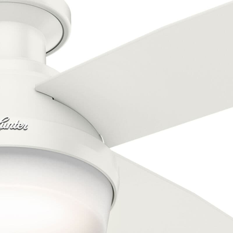 Hunter Dempsey 52 in. Low Profile Ceiling Fan with LED Light Kit and Handheld Remote - Fresh White, Fresh White, hires
