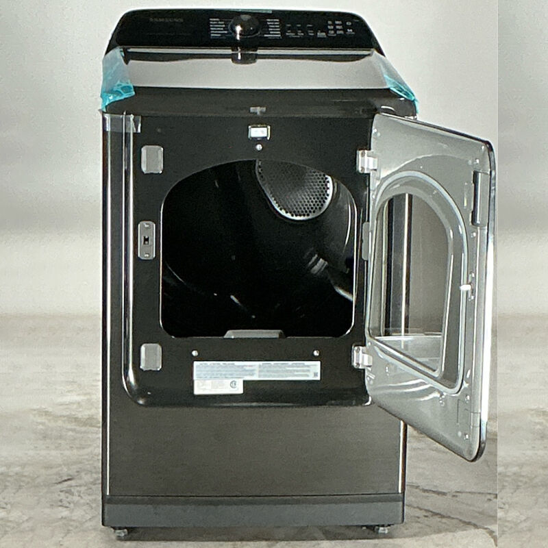 Samsung 27 in. 7.4 cu. ft. Smart Electric Dryer with Sensor Dry, Sanitize & Steam Cycle - Brushed Black (Open Box Good Condition), , hires