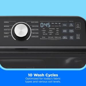 Midea 27 in. 4.4 cu. ft. Smart Top Load Washer with Power Wave 360 Agitator - Metallic Gray, Metallic Gray, hires