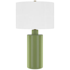 Hudson & Canal Selina 25" Tall Ceramic Table Lamp with Fabric Shade - Tarragon Green, , hires