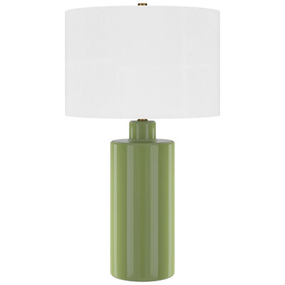 Hudson & Canal Selina 25" Tall Ceramic Table Lamp with Fabric Shade - Tarragon Green | TL2318