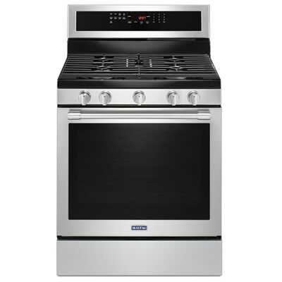 Maytag 30 in. 5.8 cu. ft. Convection Oven Freestanding Gas Range with 5 Sealed Burners & Griddle - Stainless Steel | MGR8800FZ